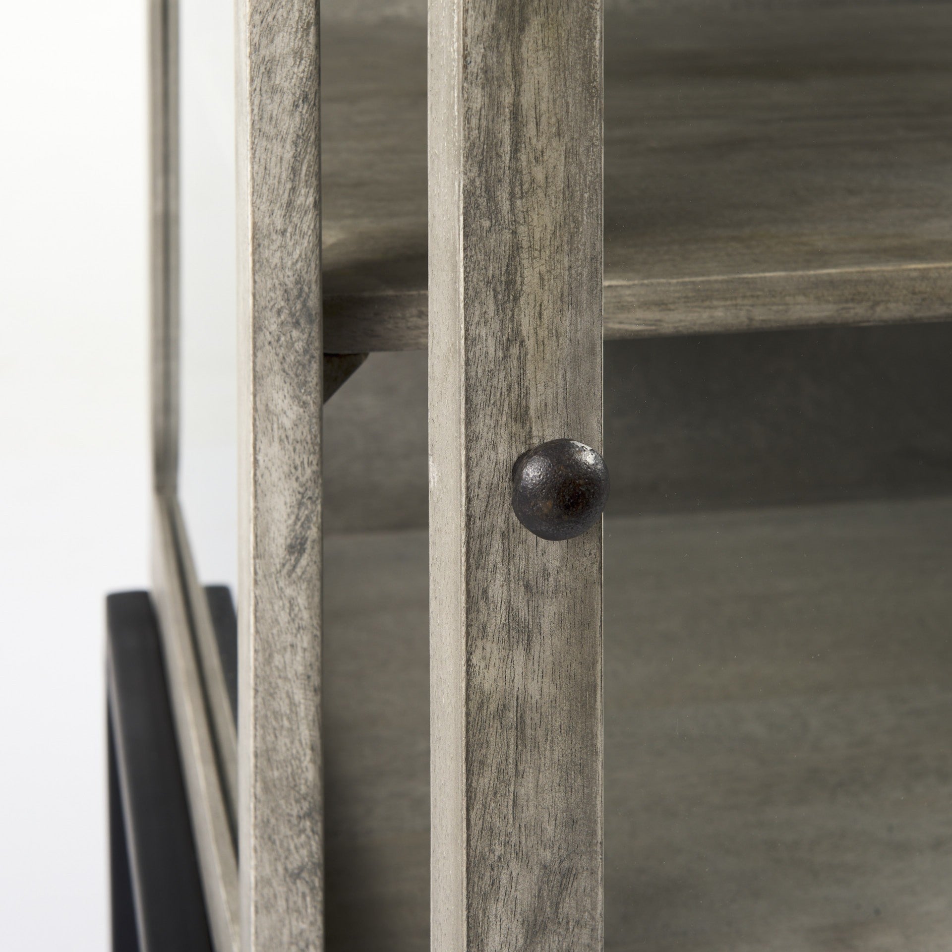 Rustic Dark Gray And Black Shadowbox Cabinet