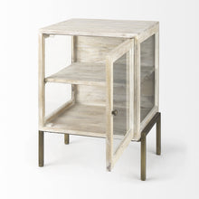 Rustic Weathered White And Gold Shadowbox Cabinet