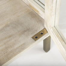 Rustic Weathered White And Gold Shadowbox Cabinet