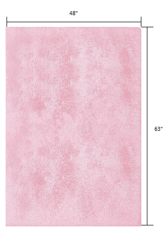 4’ X 5’ Pink Solid Modern Area Rug