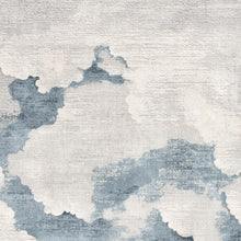 5’ X 8’ Gray And Blue Abstract Clouds Area Rug