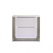 Stunning Bright White Led Two Drawer Nightstand