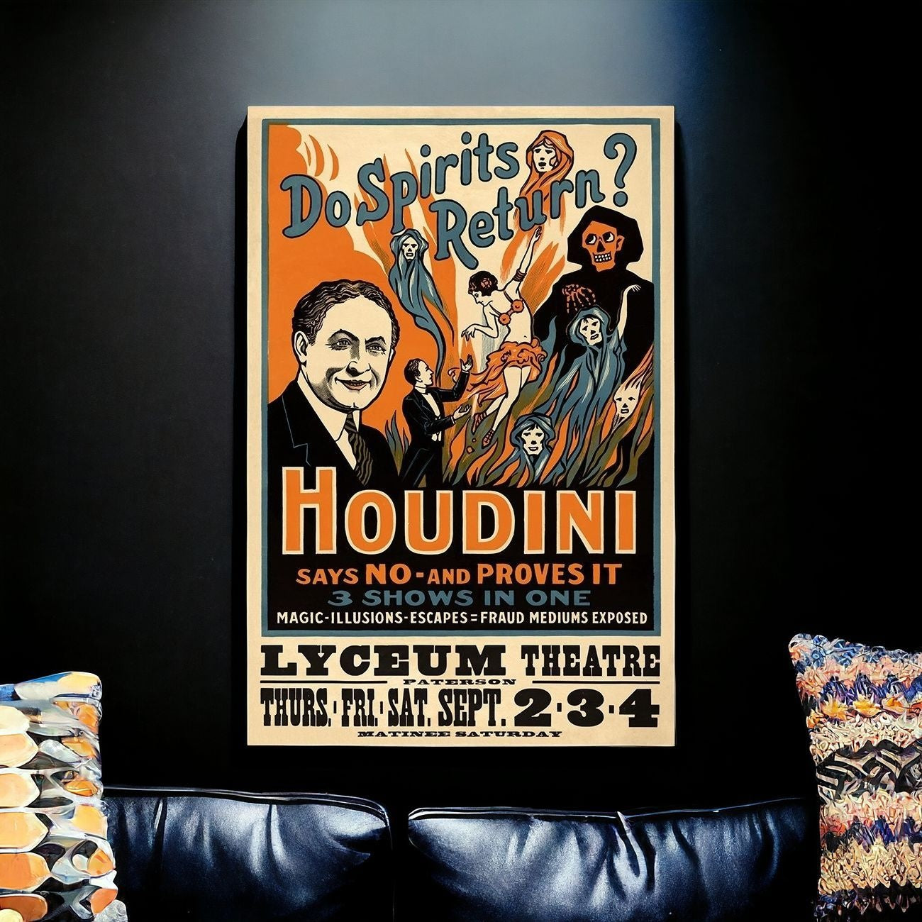 Houdini Spirits Vintage Magic Unframed Print Wall Art