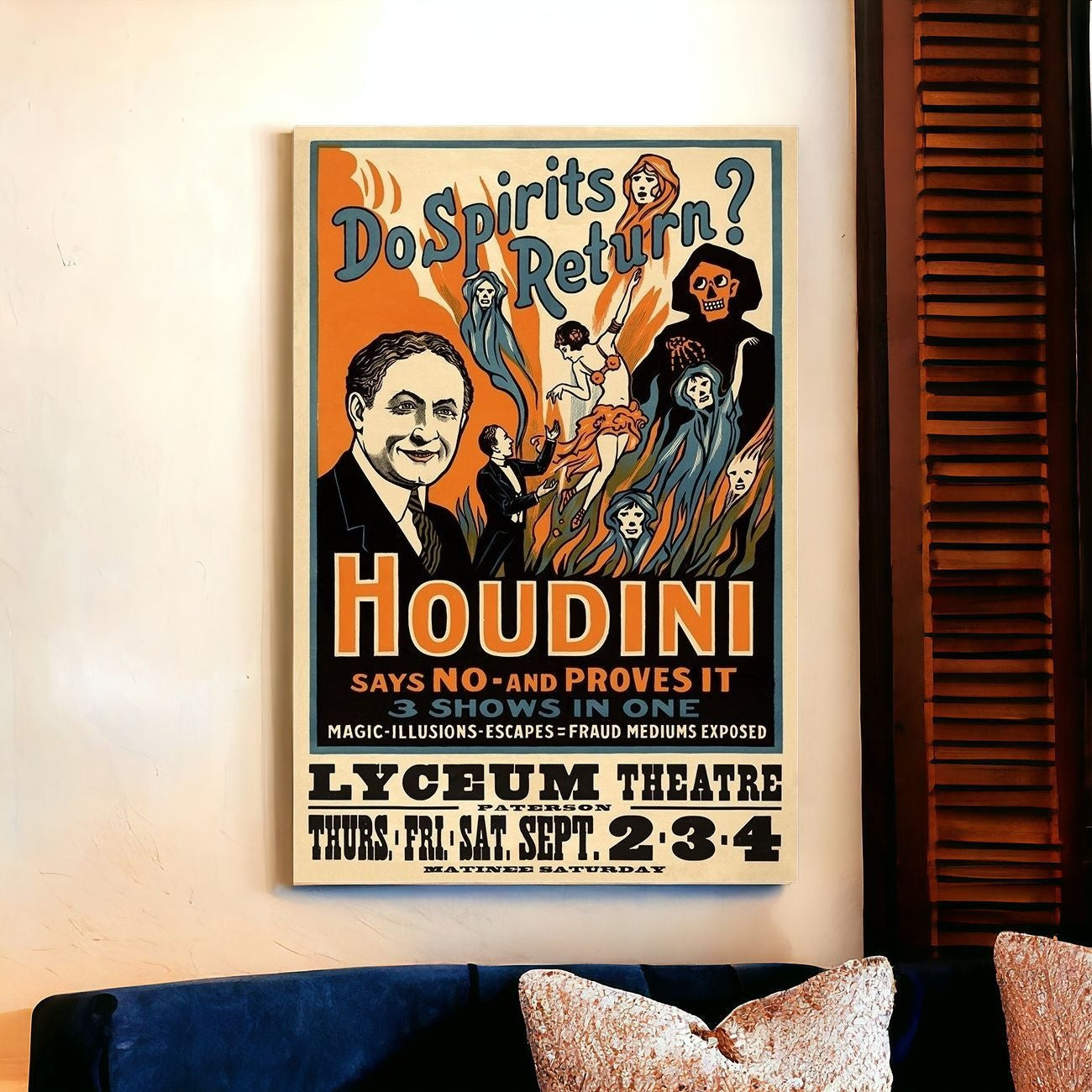 Houdini Spirits Vintage Magic Unframed Print Wall Art