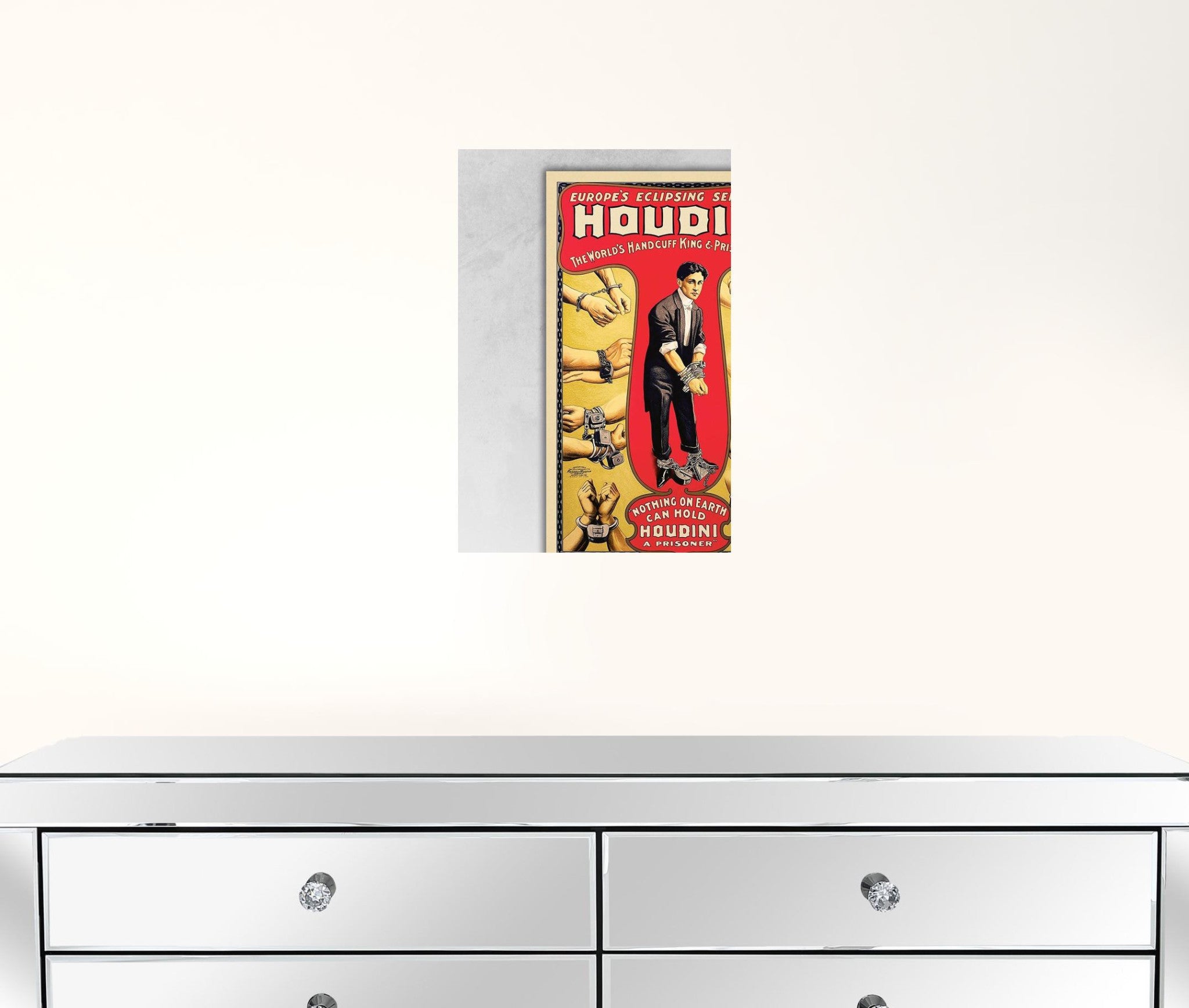 24" X 36" Houdini Handcuff King Vintage Magic Poster Wall Art