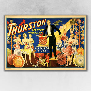 Thurston Out Of A Hat Vintage Magic Unframed Print Wall Art