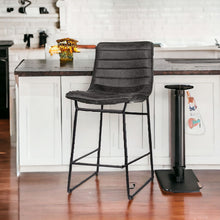Black Leather Metal Frame Counter Stool