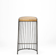 Wood And Metal Wire Design Counter Stool