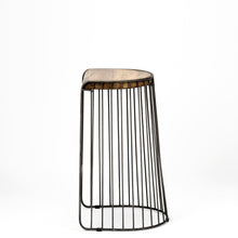 Wood And Metal Wire Design Counter Stool