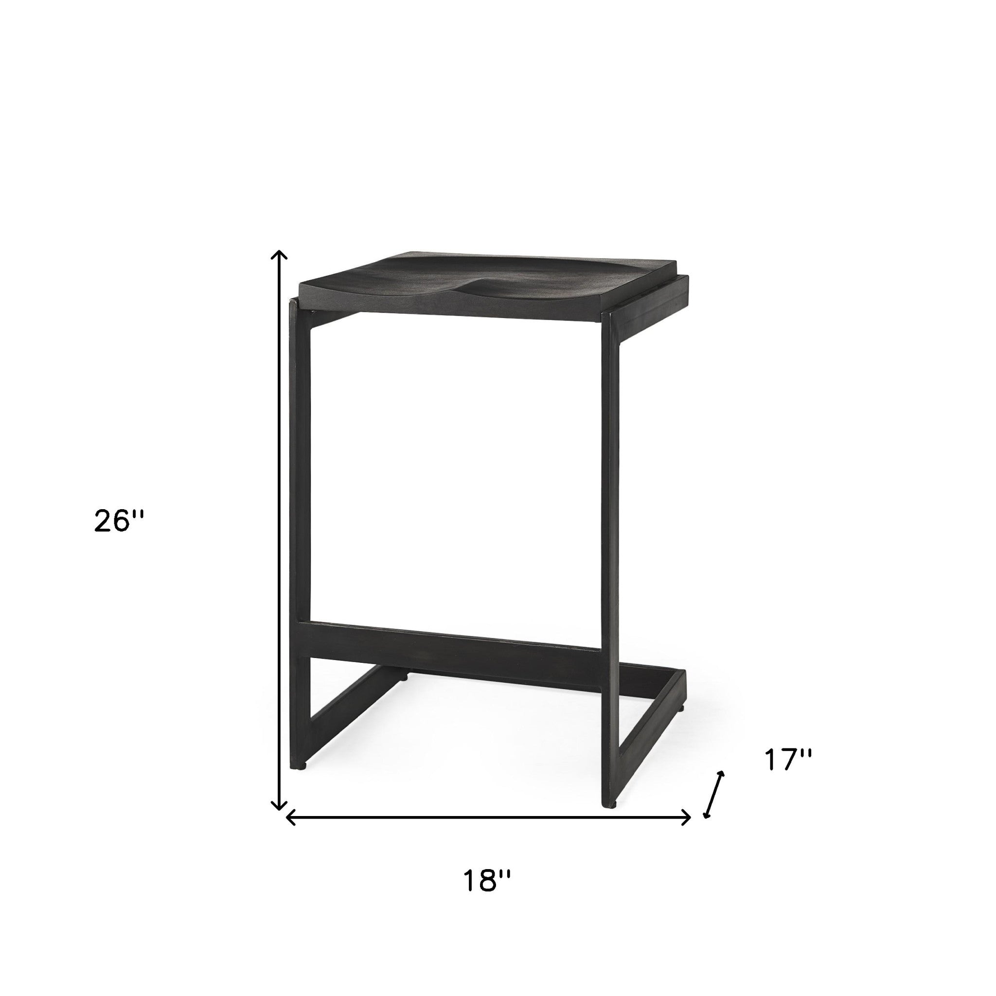 26" Black Cheeky Wood And Metal Counter Stool