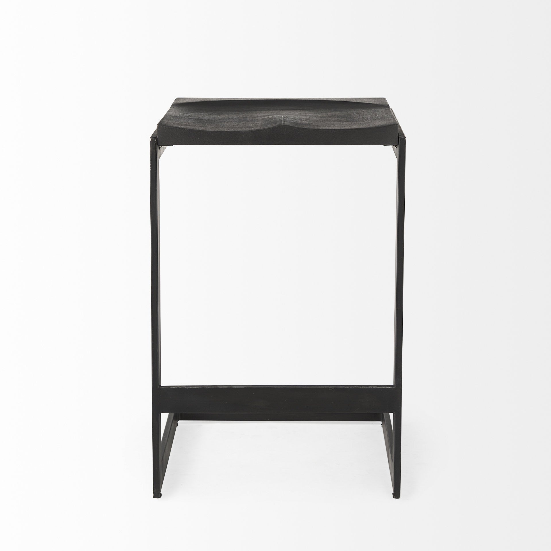 26" Black Cheeky Wood And Metal Counter Stool