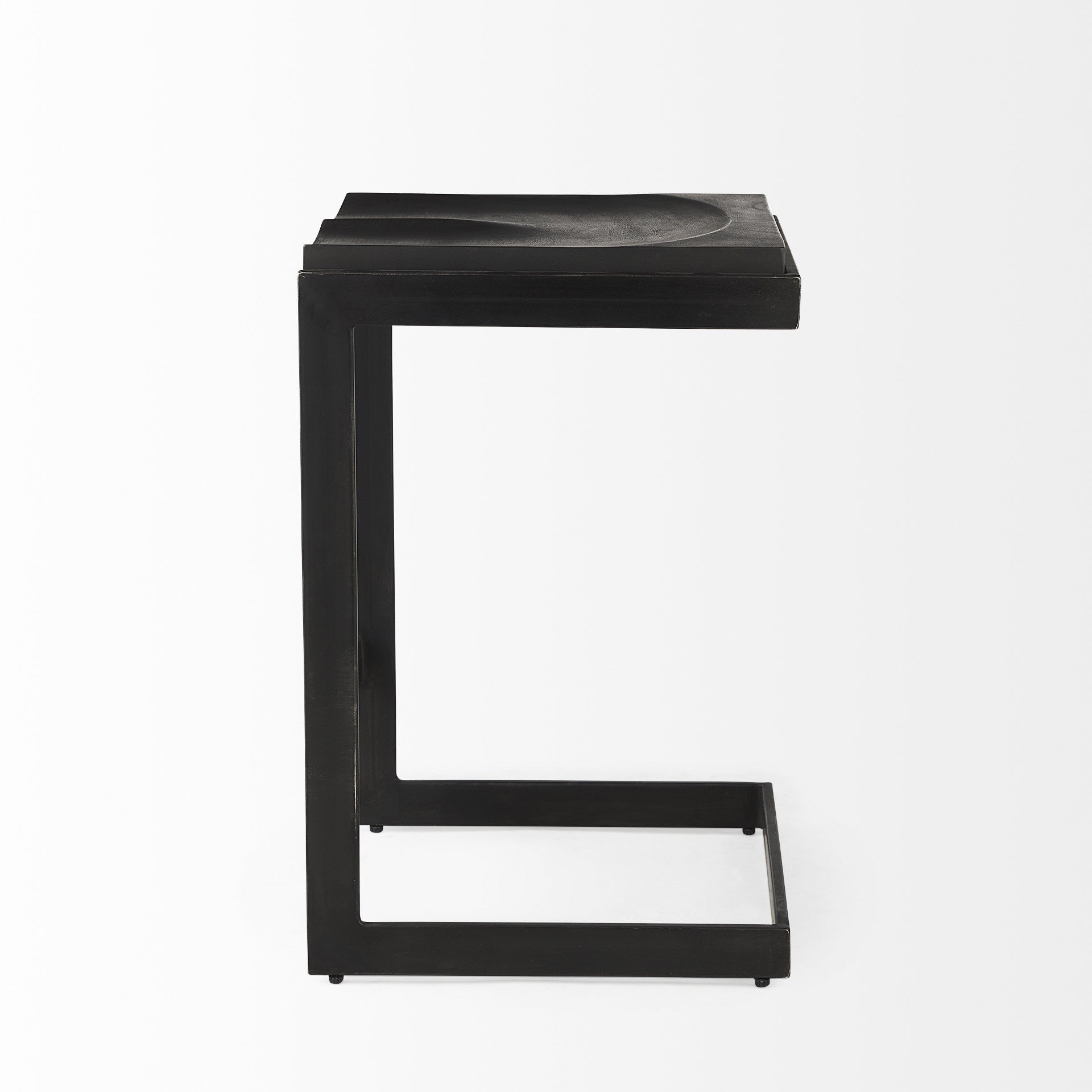 26" Black Cheeky Wood And Metal Counter Stool