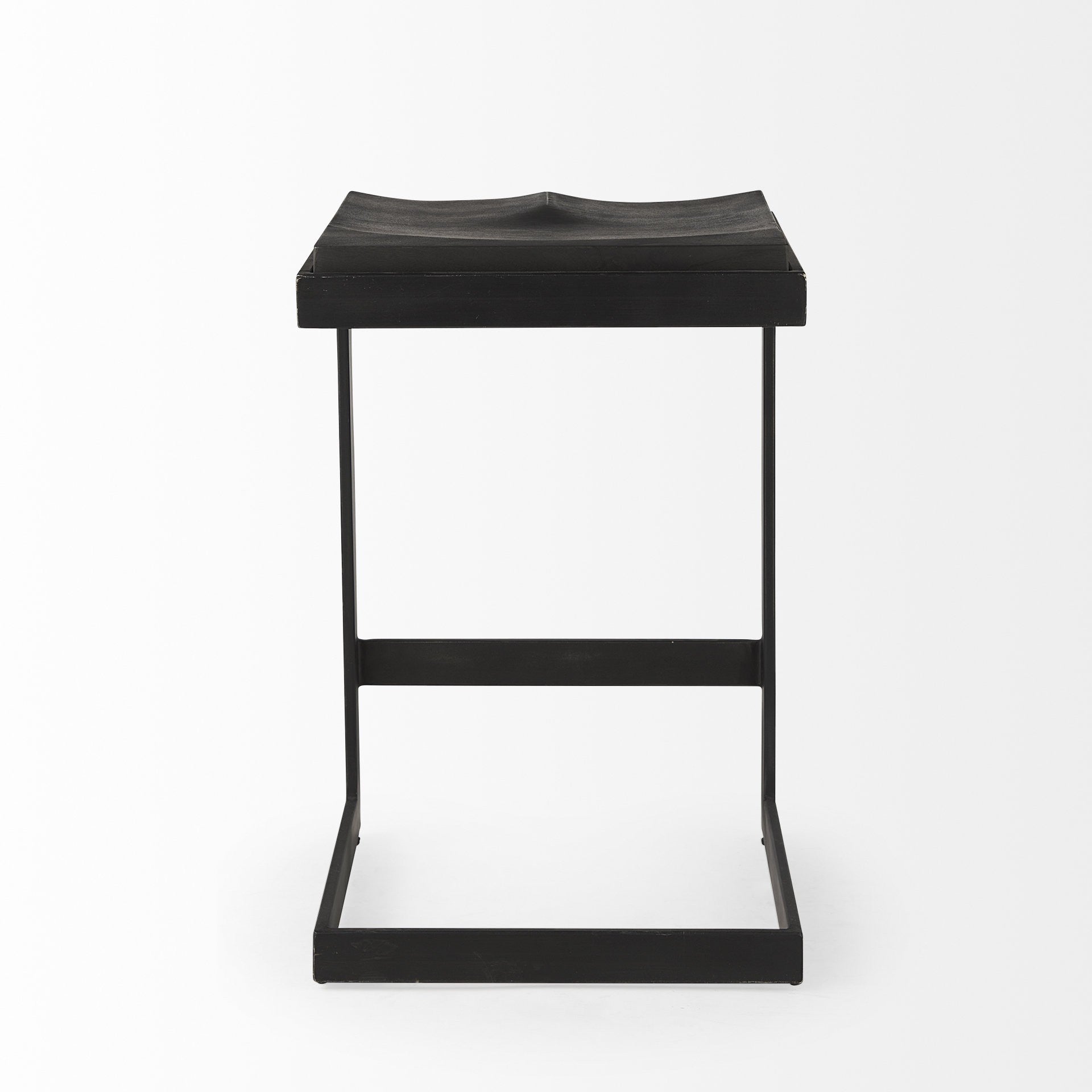 26" Black Cheeky Wood And Metal Counter Stool