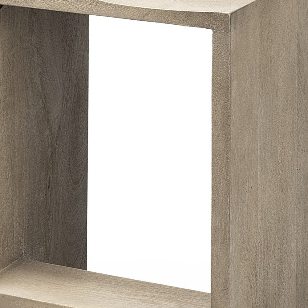 26" Minimal Cool Gray Brown Wood Counter Stool