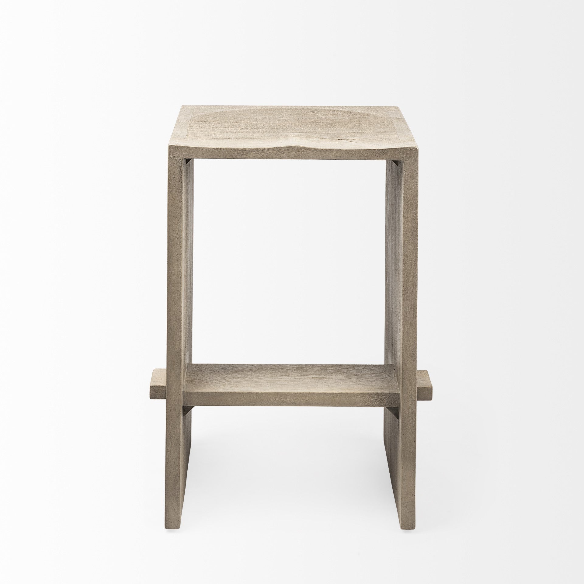 26" Minimal Cool Gray Brown Wood Counter Stool