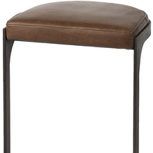 Brown Leather C Shape Metal Counter Stool