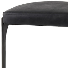 Black Leather C Shape Metal Bar Stool