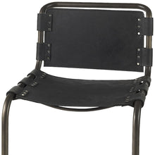 Black Leather Iron Framed Counter Stool