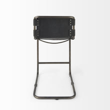 Black Leather Iron Framed Counter Stool