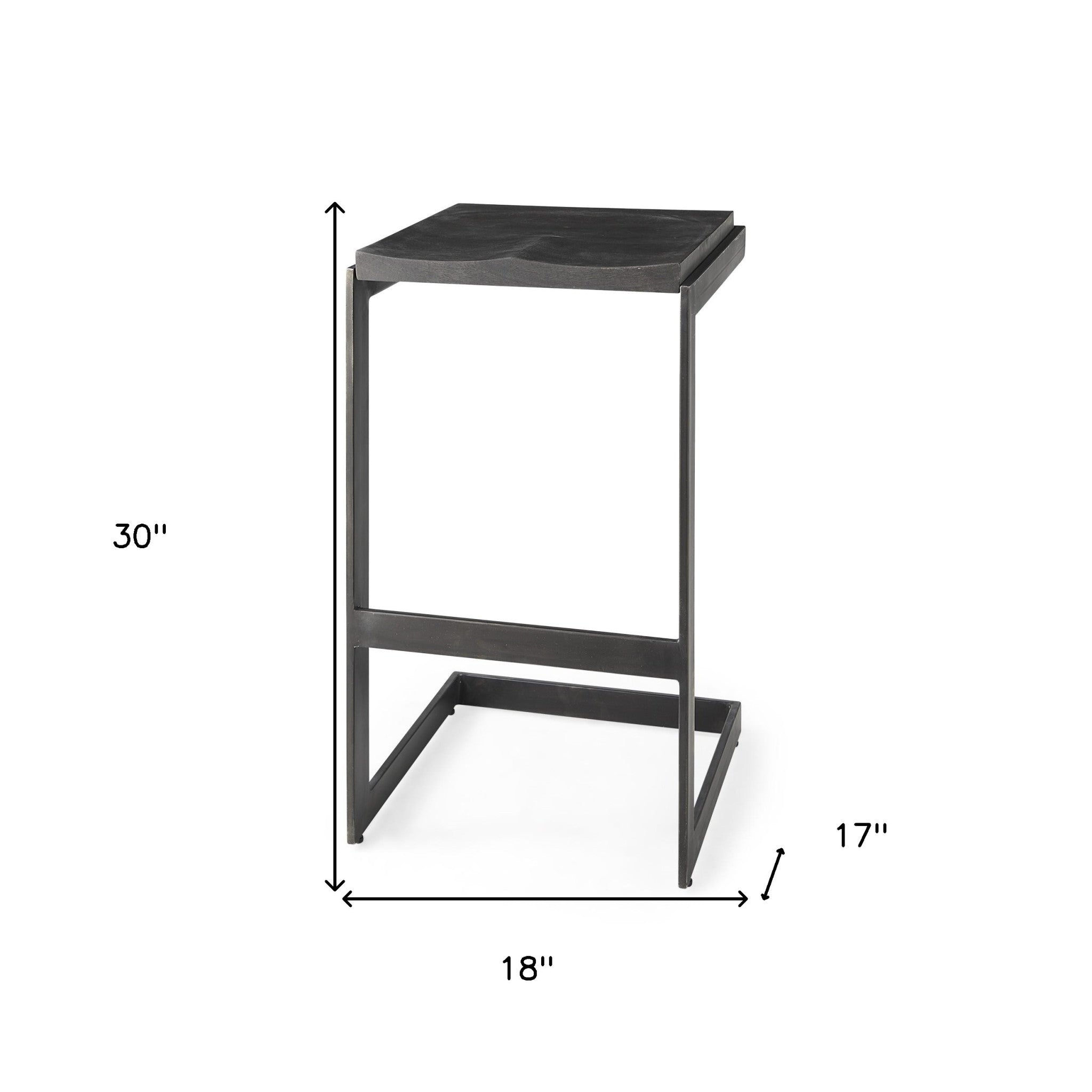 30" Black Cheeky Wood And Metal Bar Stool