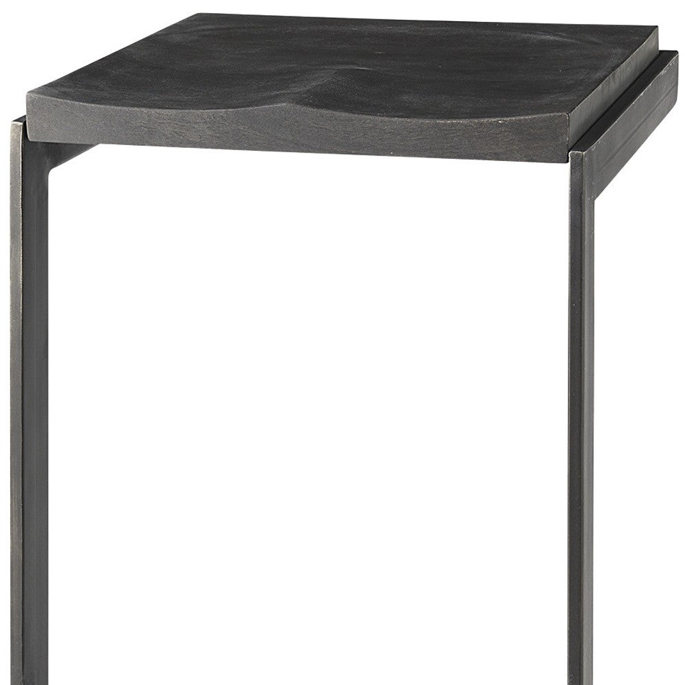 30" Black Cheeky Wood And Metal Bar Stool