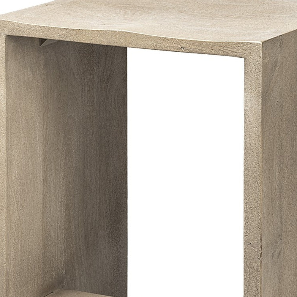 30" Minimal Cool Gray Brown Wood Bar Stool