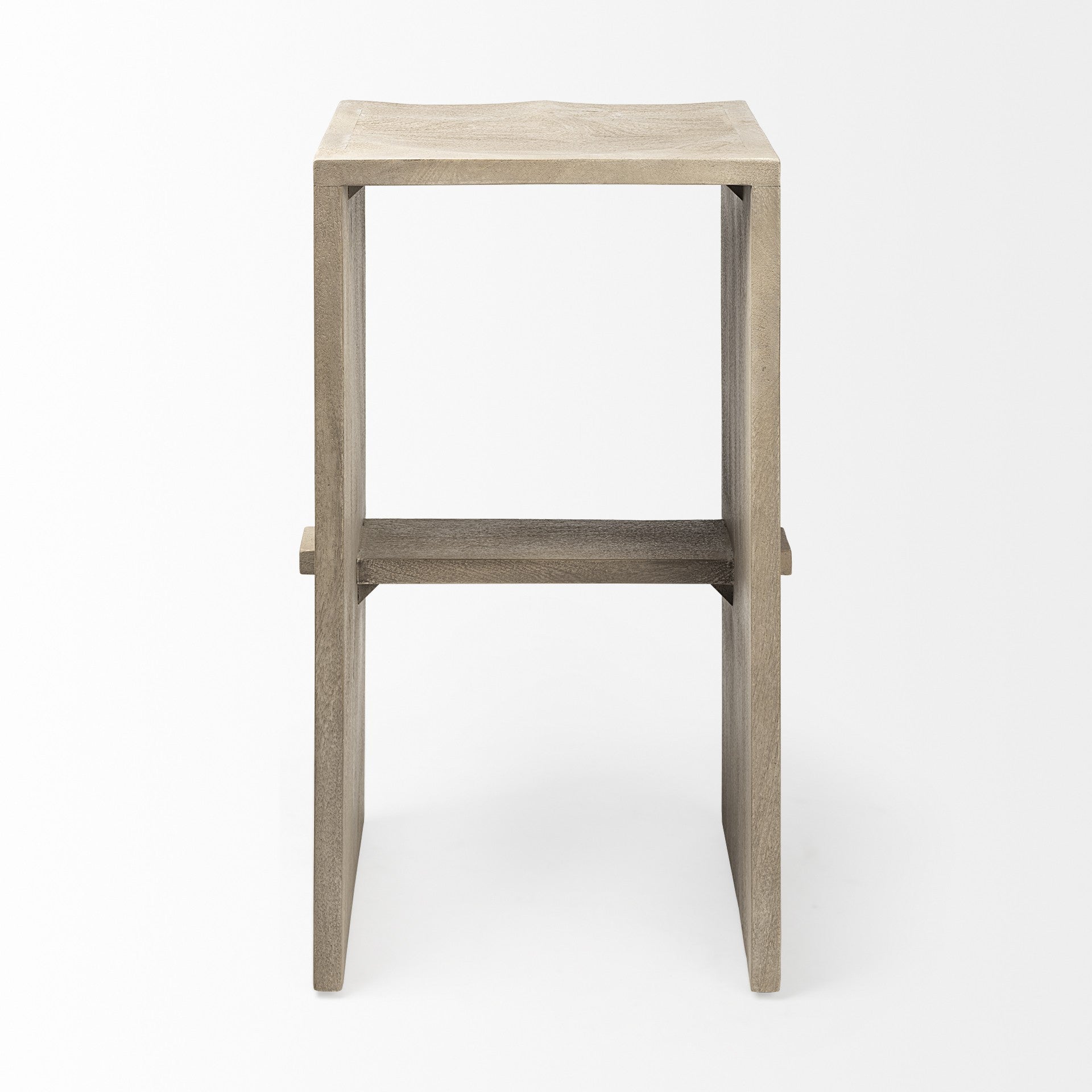 30" Minimal Cool Gray Brown Wood Bar Stool