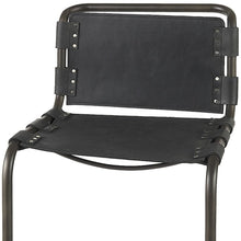 Black Leather Iron Framed Bar Stool