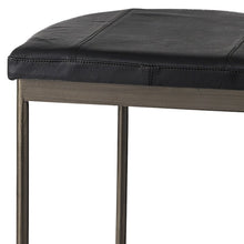 Black Leather Bar Stool With Gold Metal Frame