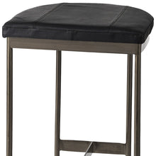 Black Leather Bar Stool With Gold Metal Frame