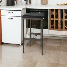 Black Leather Bar Stool With Gold Metal Frame