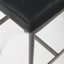 Black Leather Bar Stool With Gold Metal Frame