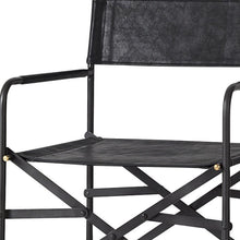 Black Leather Director's Chair Bar Stool
