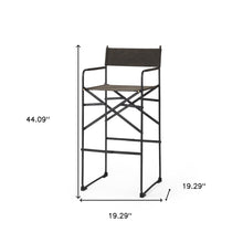 Espresso Leather Director's Chair Bar Stool