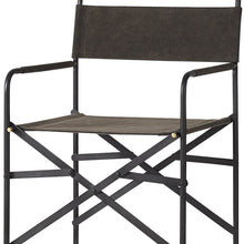 Espresso Leather Director's Chair Bar Stool