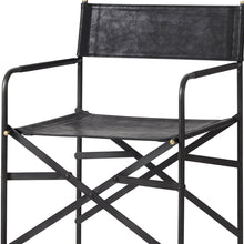 Black Leather Director's Chair Counter Stool