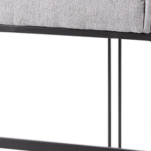 Light Gray Bar Stool With Black Metal Base