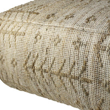 Puf rectangular con textura de cáñamo natural
