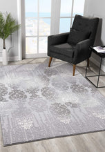 2’ X 10’ Gray Dripping Damask Runner Rug