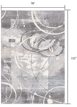 5’ X 8’ Gray Abstract Splatter Area Rug