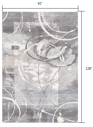 5’ X 8’ Gray Abstract Splatter Area Rug