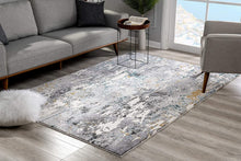5’ X 8’ Gray Distressed Modern Abstract Area Rug