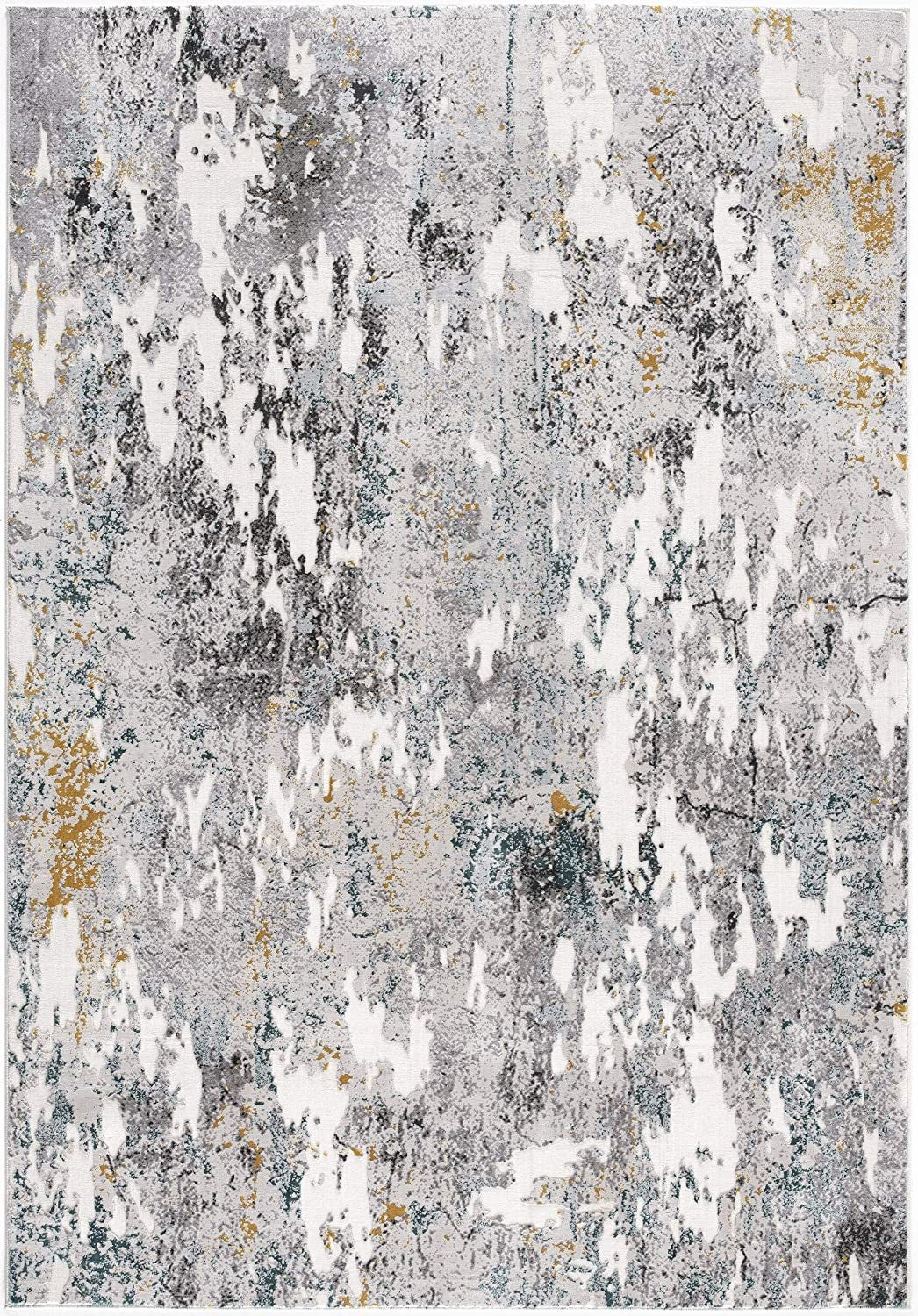 5’ X 8’ Gray Distressed Modern Abstract Area Rug