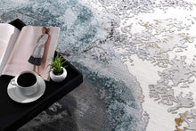 5’ X 8’ Black And Gray Abstract Whirlpool Area Rug