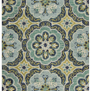 8’ X 10' Green Floral Artwork Area Rug