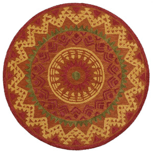 6’ Round Orange Decorative Area Rug