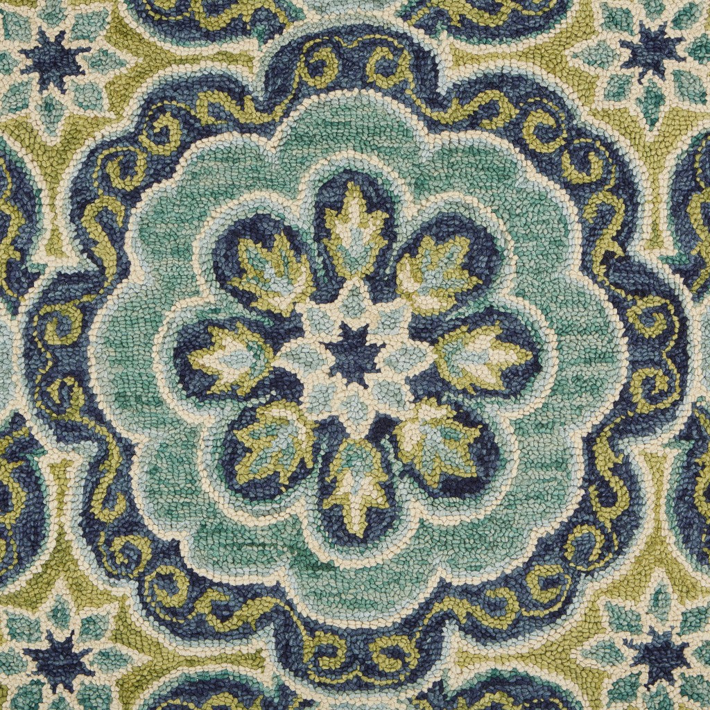 8’ X 10' Green Floral Artwork Area Rug