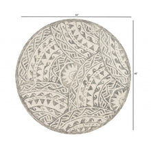 4’ Round Gray Decorative Waves Area Rug
