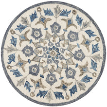 6’ Round Blue Floral Oasis Area Rug