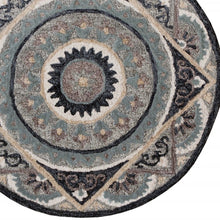 2’ X 4’ Gray Geometric Medallion Hearth Rug